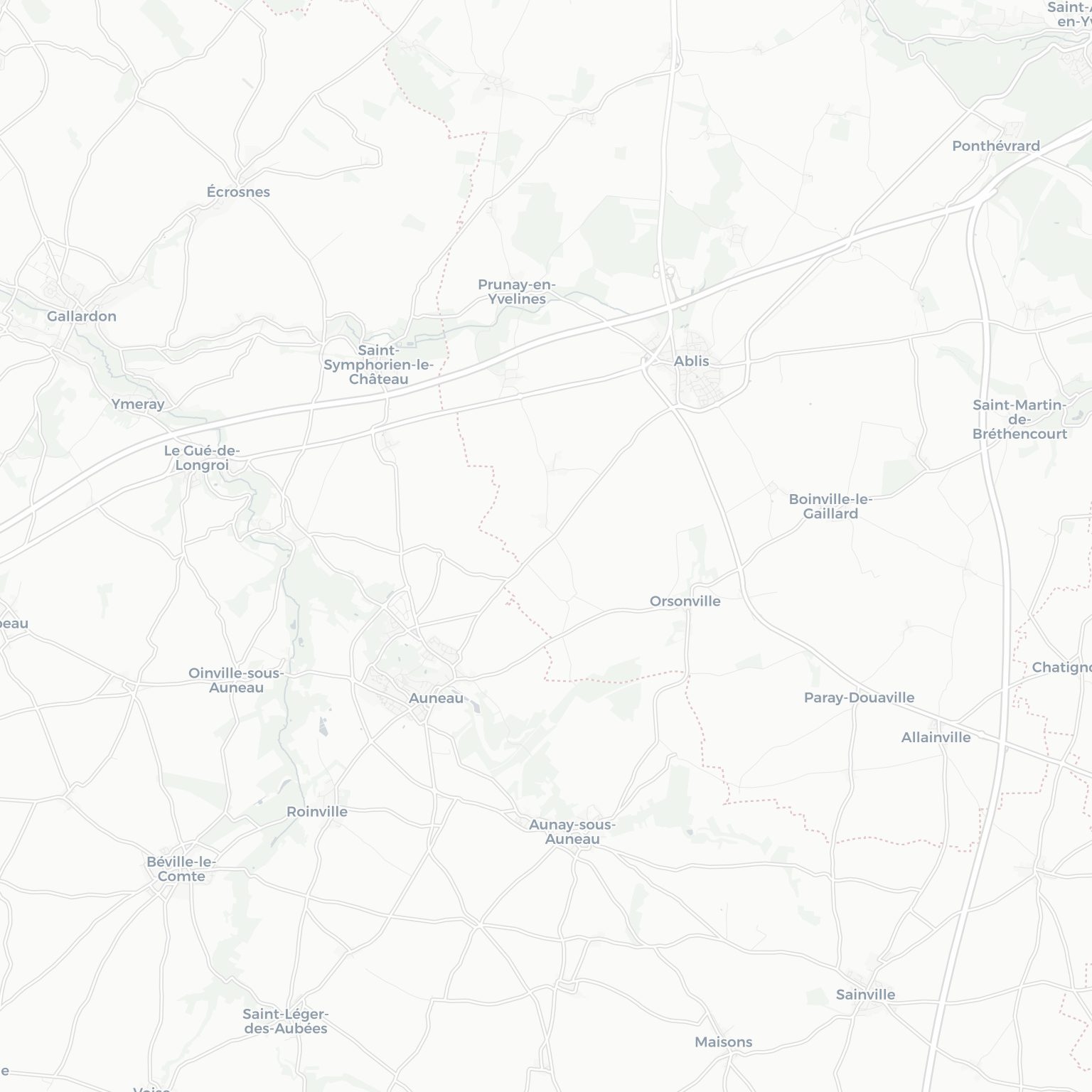 Carte d'Auneau-Bleury-Saint-Symphorien et ses environs, dans le Eure-et-Loir (Centre-Val de Loire)