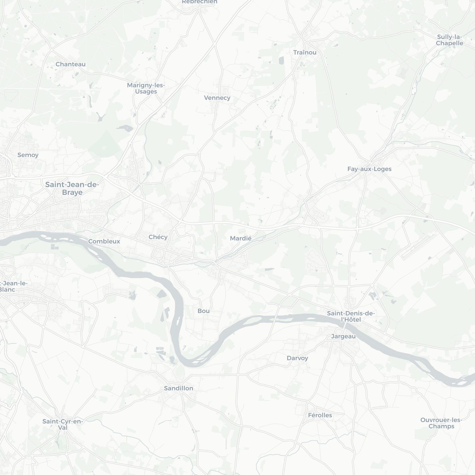 Carte de Chécy et ses environs, dans le Loiret (Centre-Val de Loire)