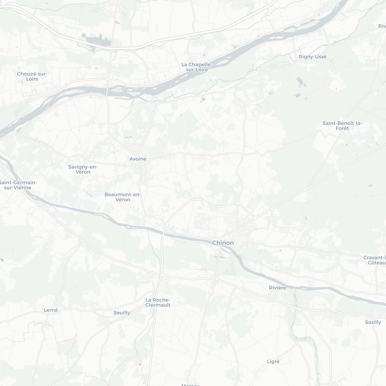 Carte de Chinon et ses environs, dans le Indre-et-Loire (Centre-Val de Loire)