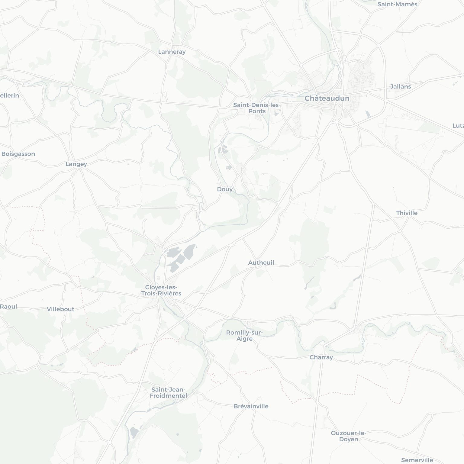 Carte de Cloyes-les-Trois-Rivières et ses environs, dans le Eure-et-Loir (Centre-Val de Loire)