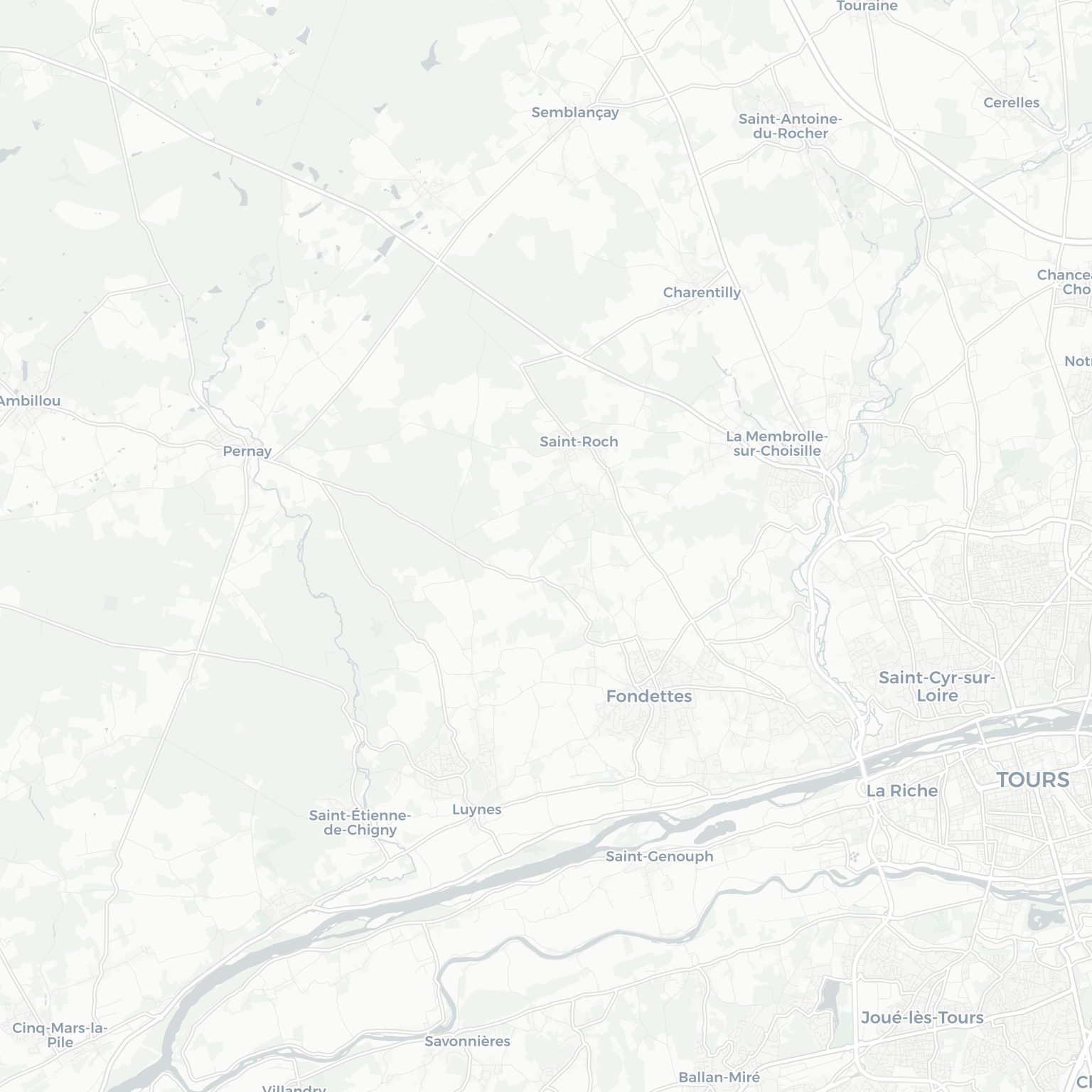 Carte de Fondettes et ses environs, dans le Indre-et-Loire (Centre-Val de Loire)