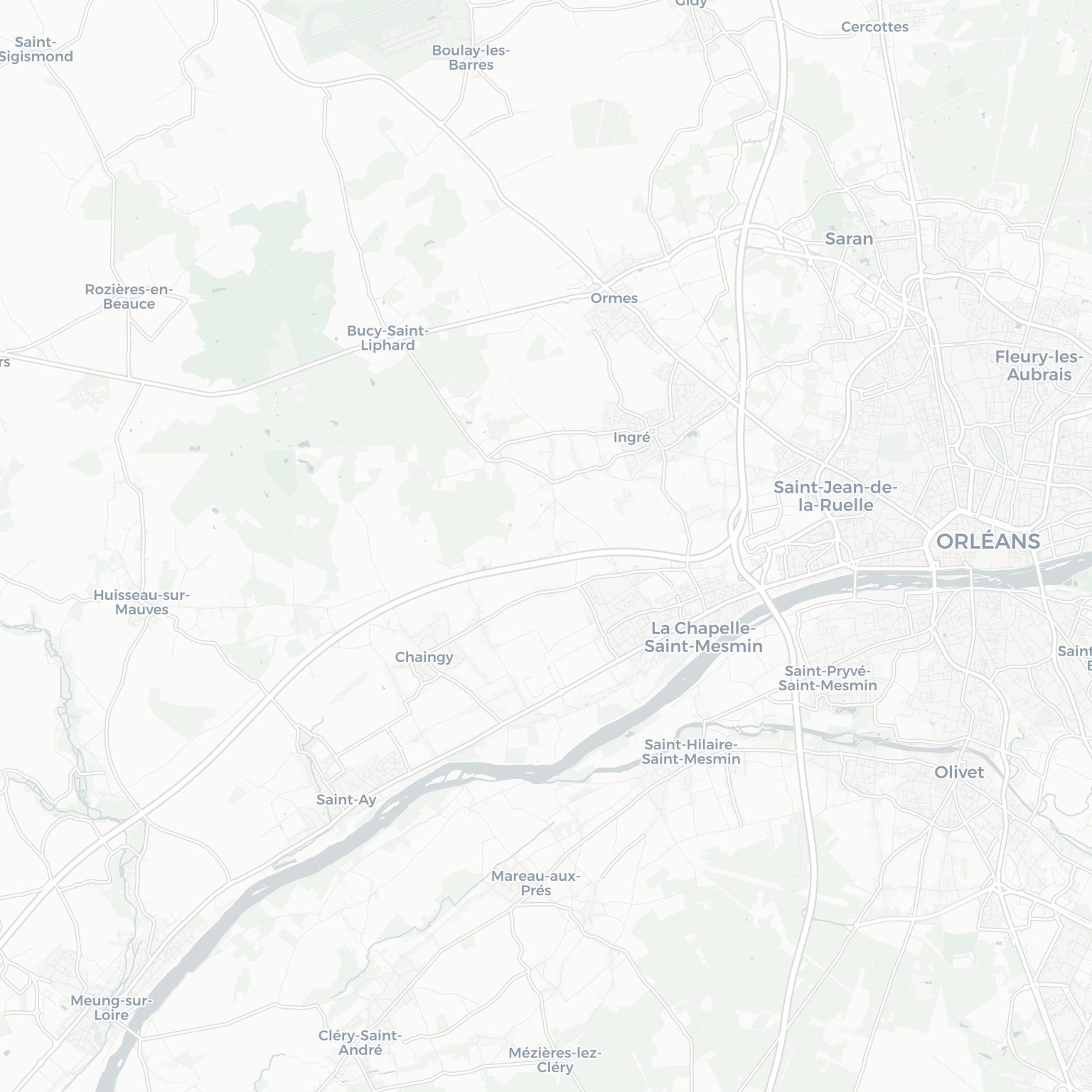 Carte d'Ingré et ses environs, dans le Loiret (Centre-Val de Loire)