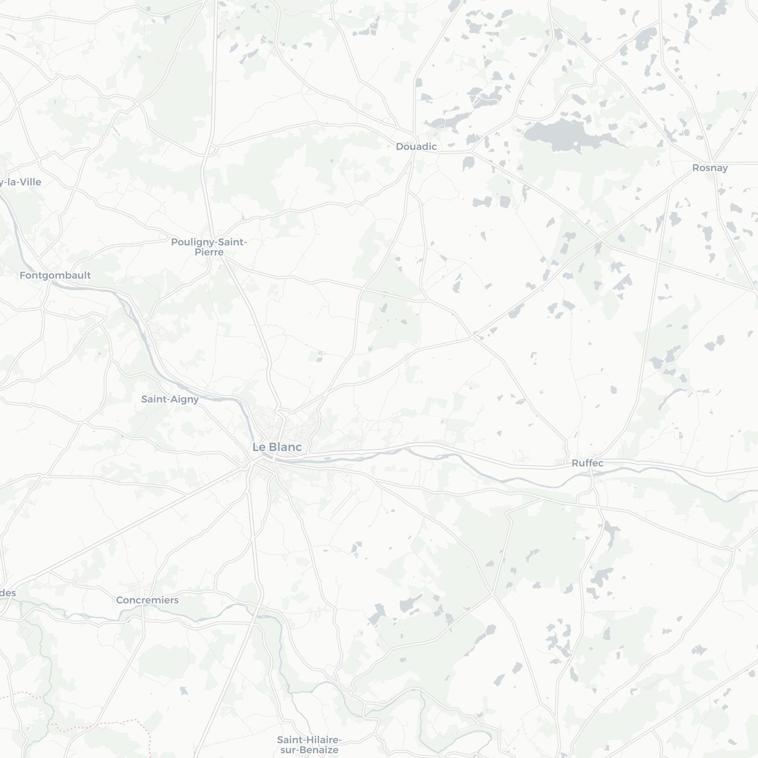 Carte de Le Blanc et ses environs, dans le Indre (Centre-Val de Loire)