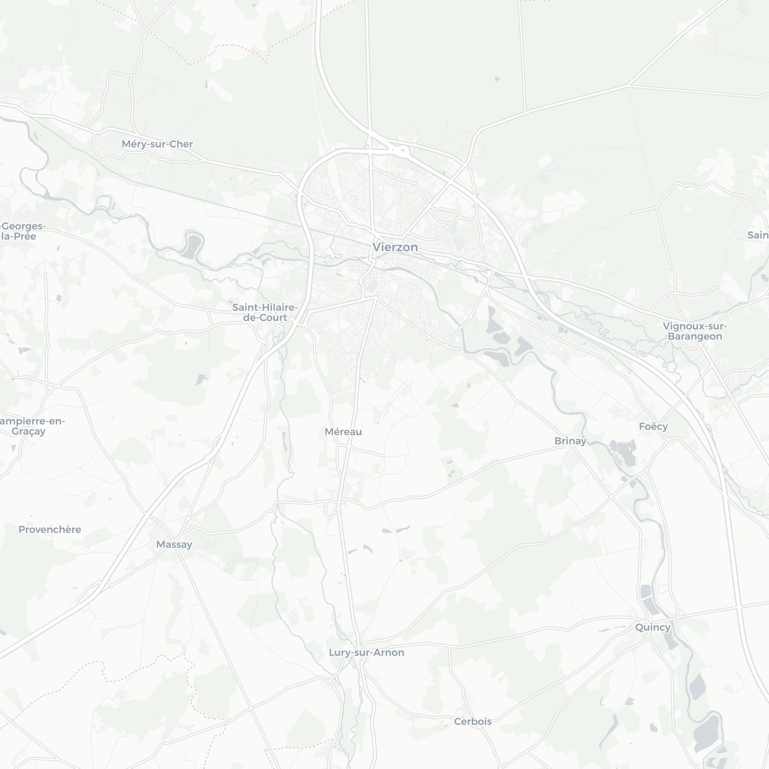 Carte de Méreau et ses environs, dans le Cher (Centre-Val de Loire)