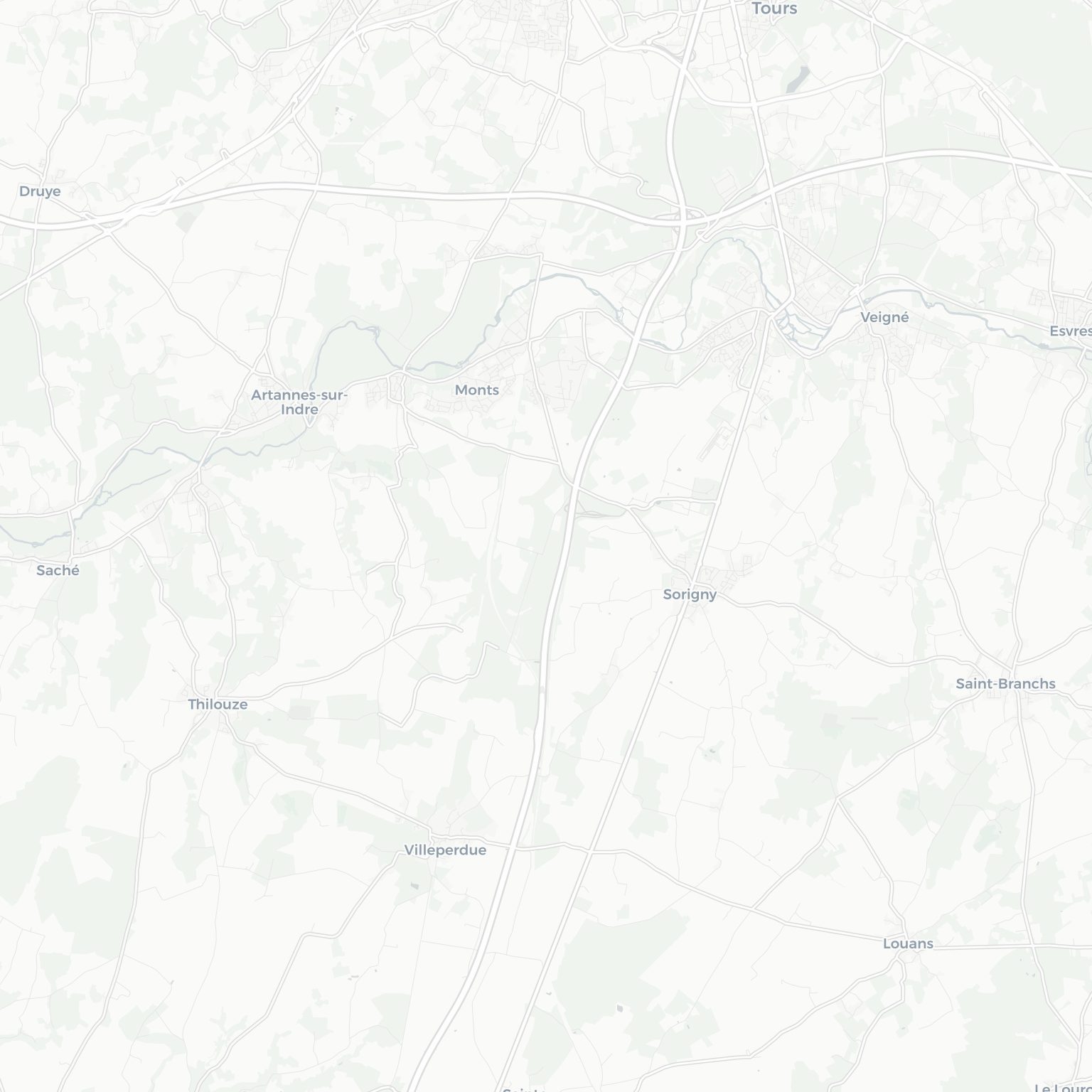 Carte de Monts et ses environs, dans le Indre-et-Loire (Centre-Val de Loire)