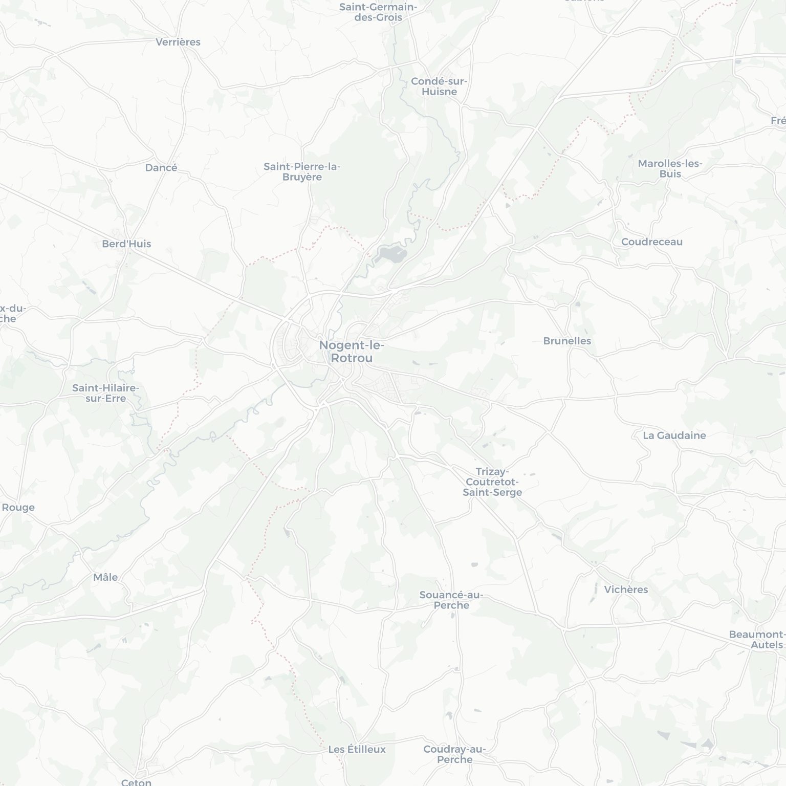 Carte de Nogent-le-Rotrou et ses environs, dans le Eure-et-Loir (Centre-Val de Loire)