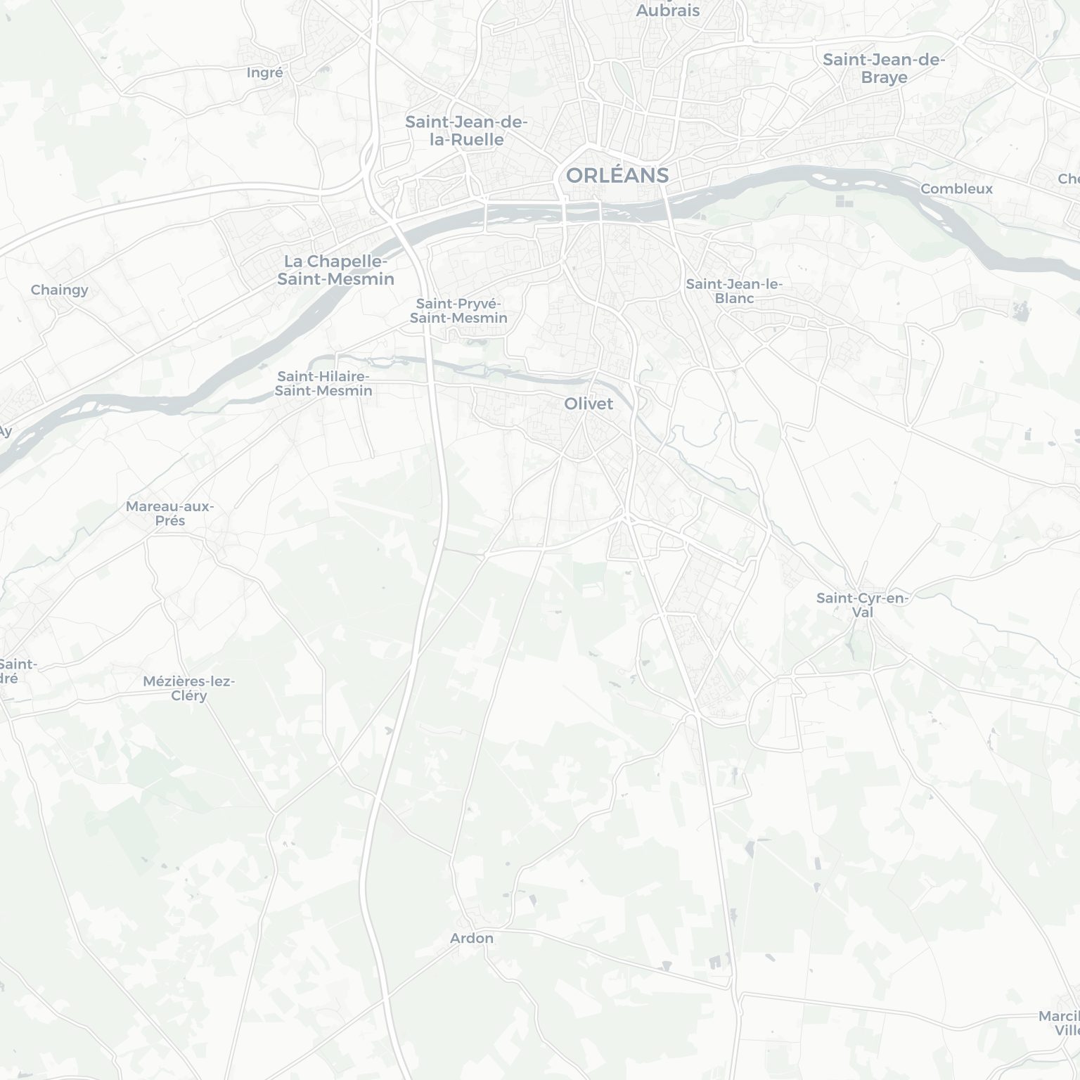 Carte d'Olivet et ses environs, dans le Loiret (Centre-Val de Loire)