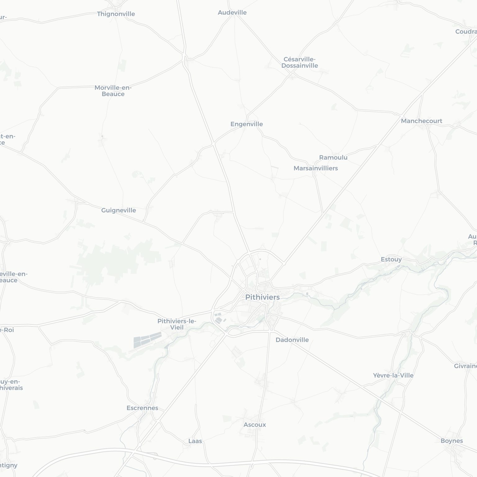 Carte de Pithiviers et ses environs, dans le Loiret (Centre-Val de Loire)