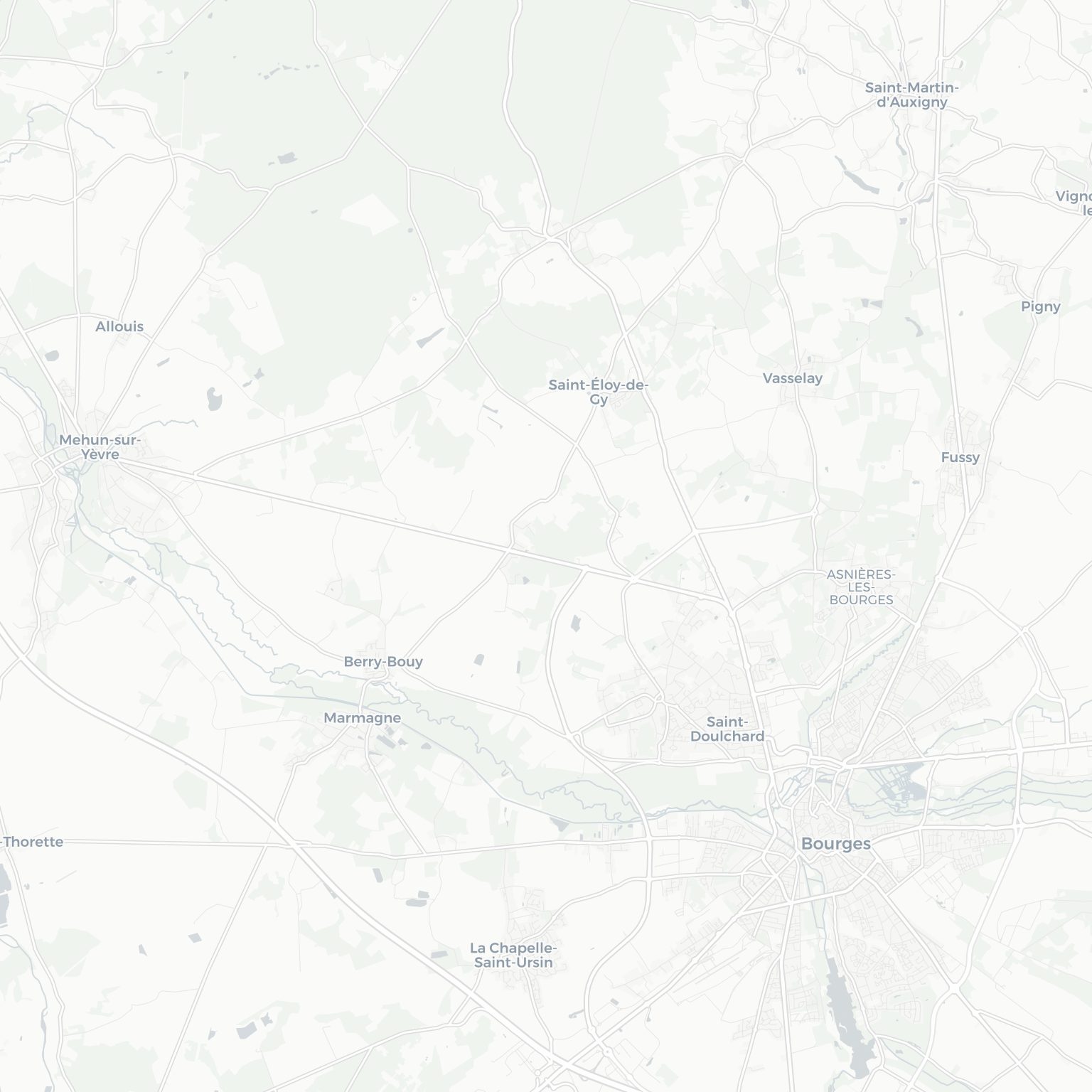 Carte de Saint-Doulchard et ses environs, dans le Cher (Centre-Val de Loire)