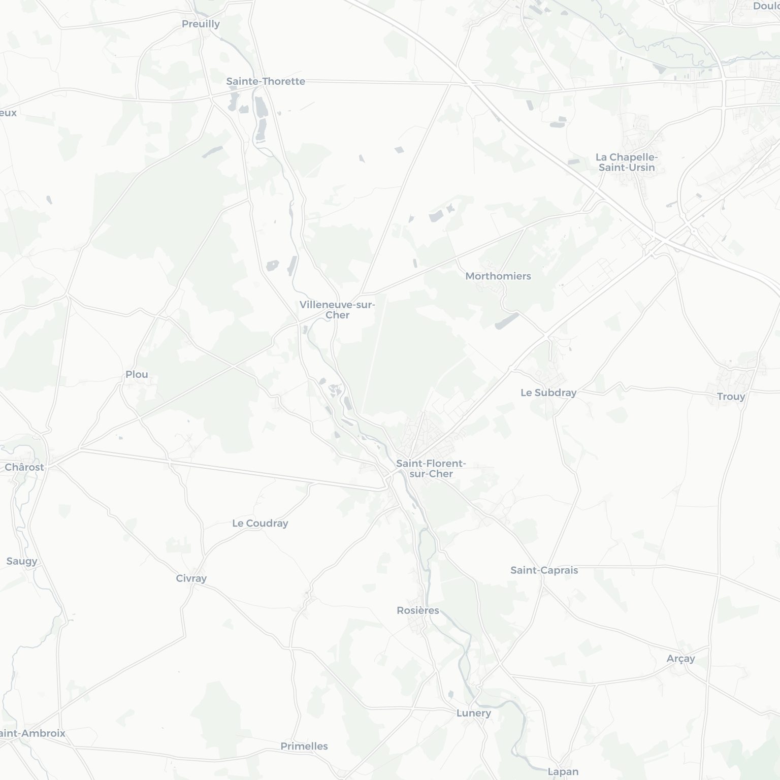 Carte de Saint-Florent-sur-Cher et ses environs, dans le Cher (Centre-Val de Loire)