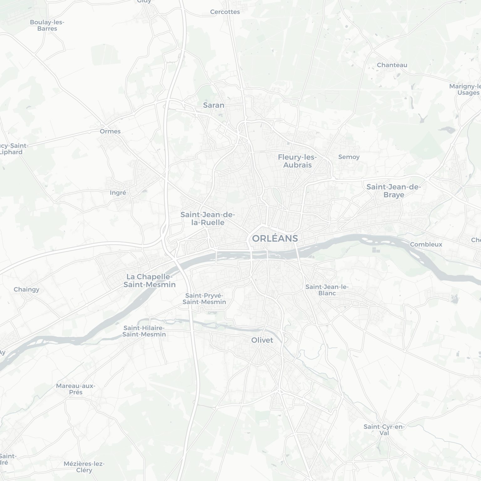 Carte de Saint-Jean-de-la-Ruelle et ses environs, dans le Loiret (Centre-Val de Loire)