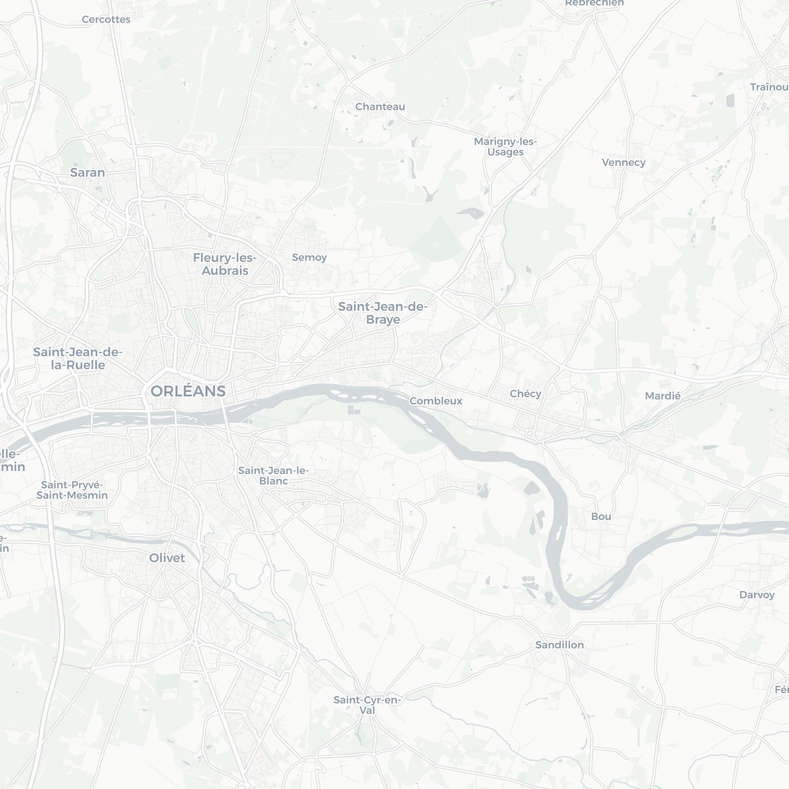 Carte de Saint-Jean-le-Blanc et ses environs, dans le Loiret (Centre-Val de Loire)