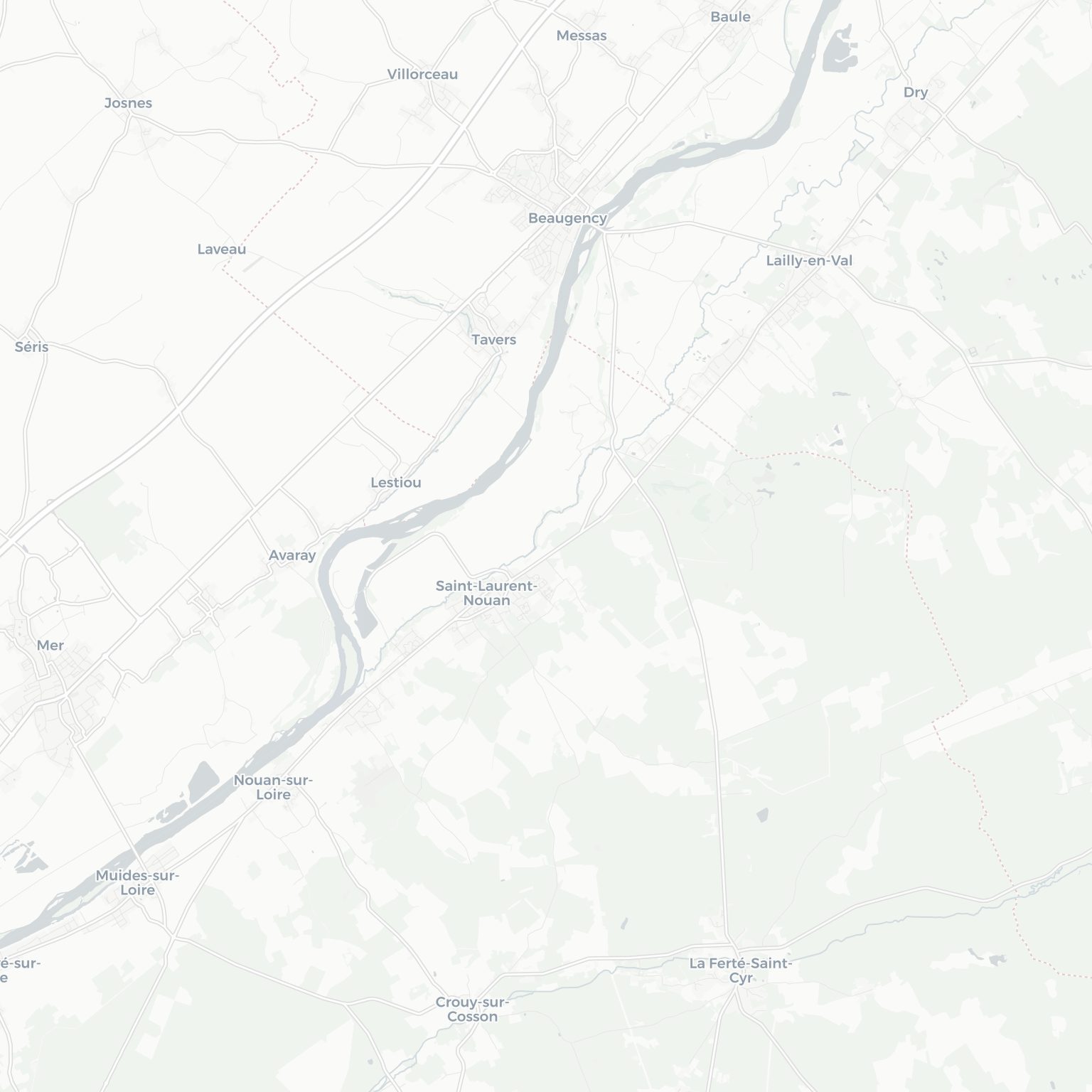 Carte de Saint-Laurent-Nouan et ses environs, dans le Loir-et-Cher (Centre-Val de Loire)