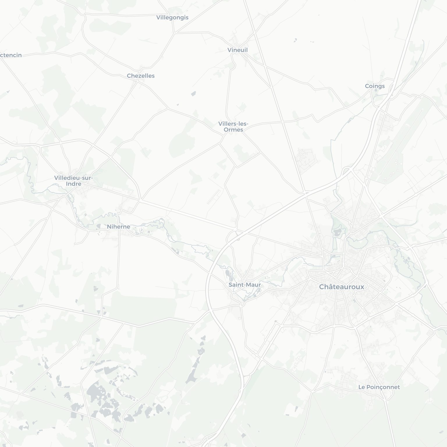 Carte de Saint-Maur et ses environs, dans le Indre (Centre-Val de Loire)