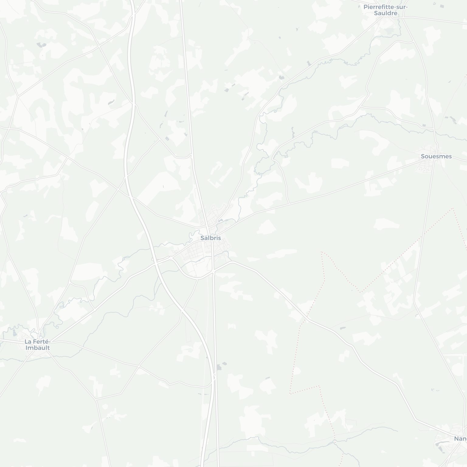 Carte de Salbris et ses environs, dans le Loir-et-Cher (Centre-Val de Loire)