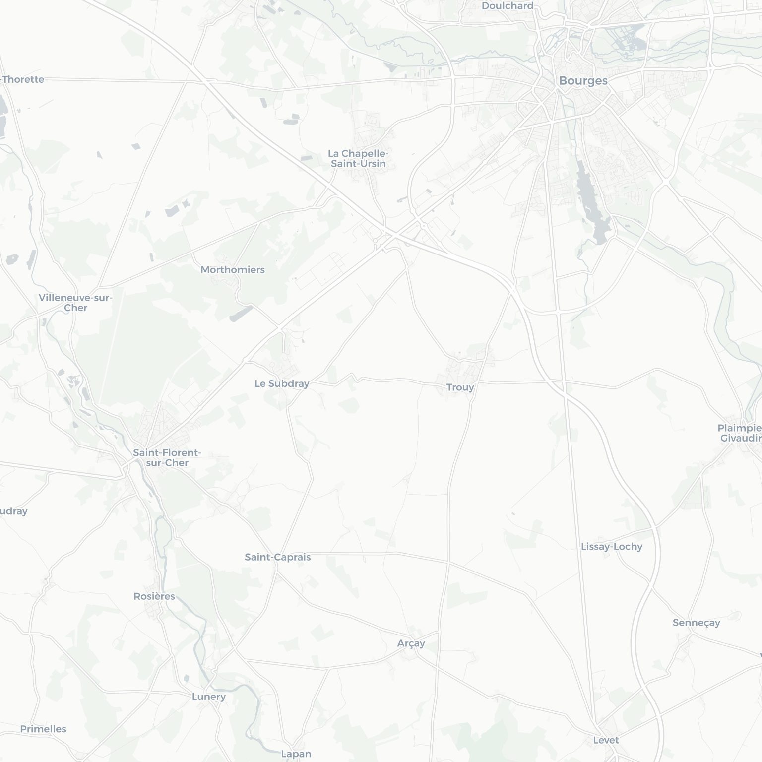 Carte de Trouy et ses environs, dans le Cher (Centre-Val de Loire)