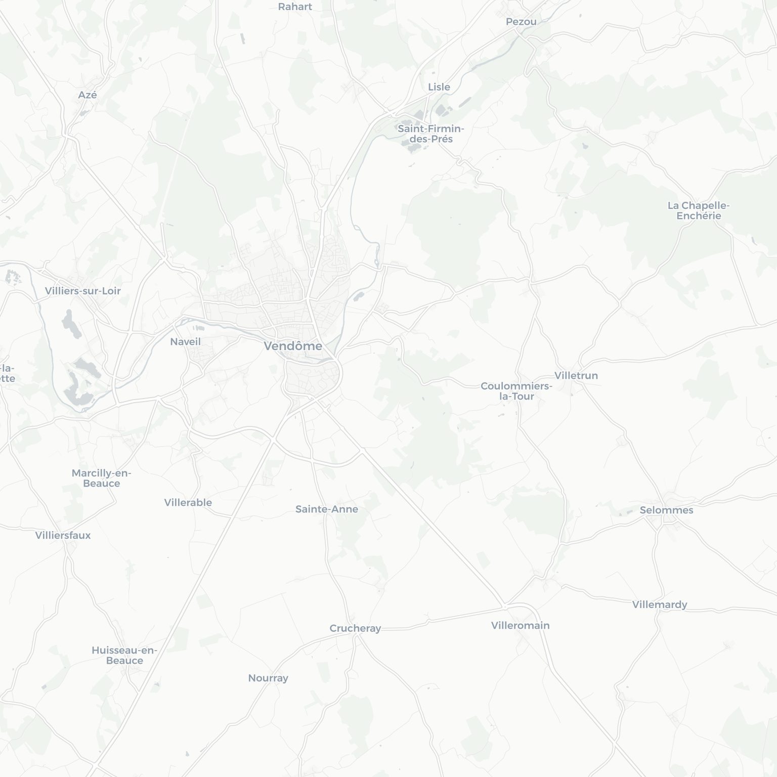 Carte de Vendôme et ses environs, dans le Loir-et-Cher (Centre-Val de Loire)